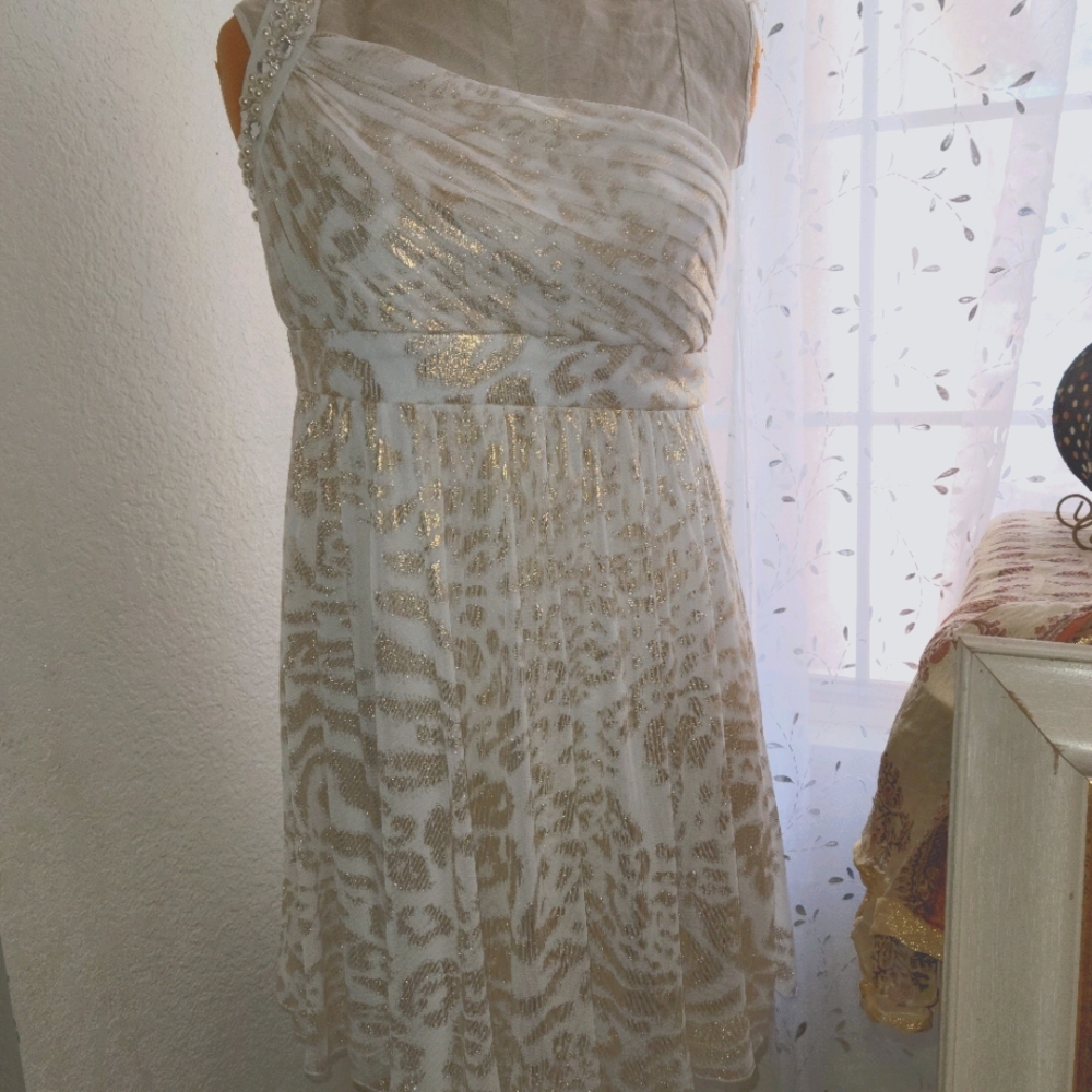 Gold and cream dress